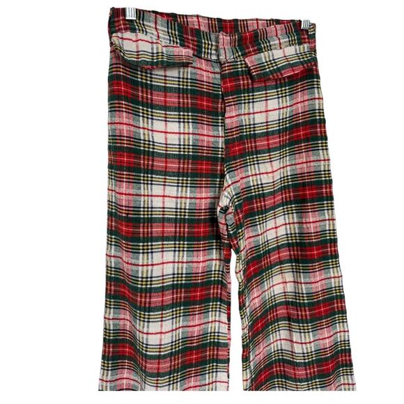 Vintage Handmade Red, Green Plaid high rise wide leg cuffed pants size medium - Picture 15 of 16